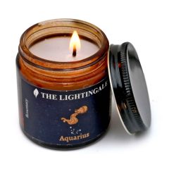 Aquarius ( Rosemary )  Scented Soy Wax Jar Candle