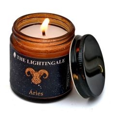 Aries ( Sandal )  Scented Soy Wax Jar Candle